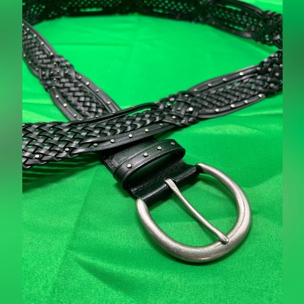 Chic Black Braided Belt with Silver Buckle by Aimee Lynn